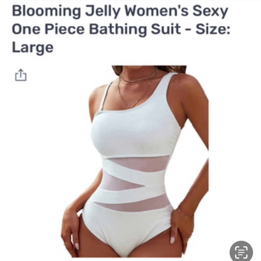 Blooming Jelly Women's White Mesh One Piece Swimsuit